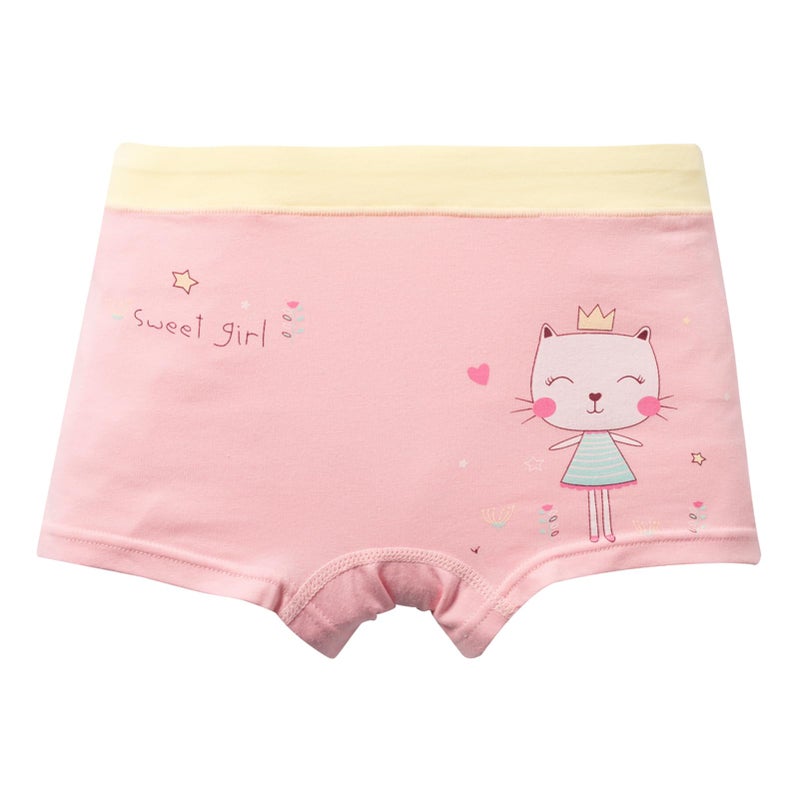Core Pretty Girls Cotton Underwear with Cat Kitty Print - Soft Breathable Boyshorts for Toddler Girls (Pack of 5), Sweet Comfortable Panties 2T-4T - Image 5